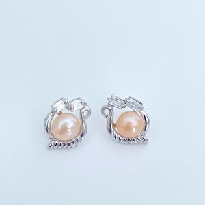 Elegant Silver and Cream Pearl Earrings good fit for a business casual wear